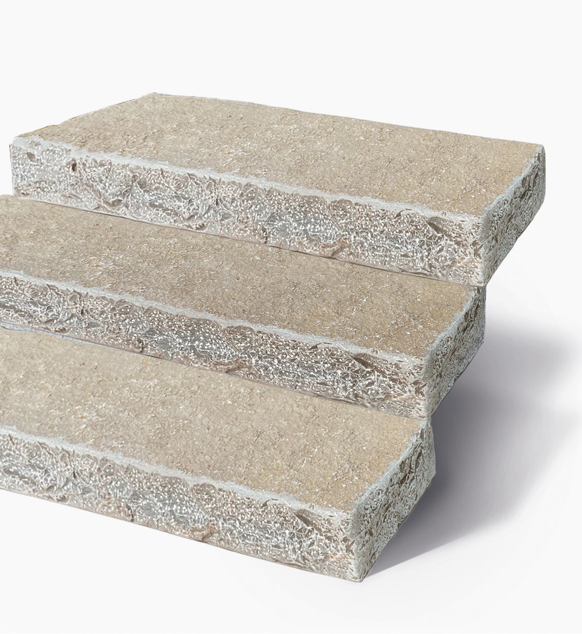 Naturstein Blockstufen MARRAKESCH CLASSIC Kalkstein sandbeige
