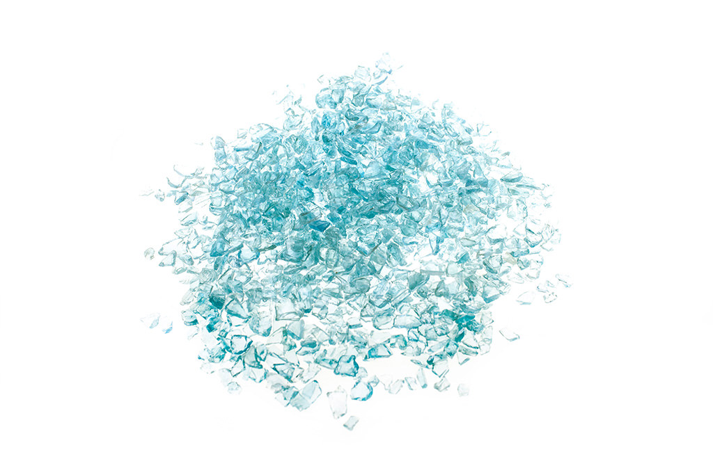 Glassplitt Hellblau