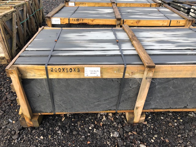 Sichtschutzplatten Schiefer 2,50 x 0,50 m / 4-seitig gesägt