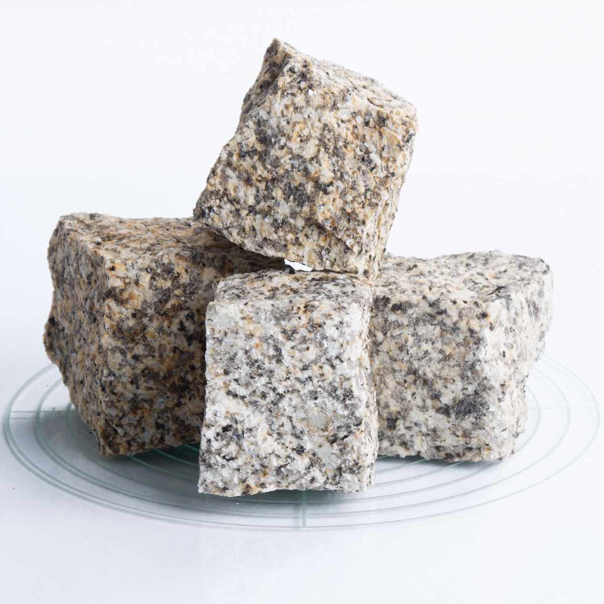 Naturstein Pflastersteine gelb-grau 5x5x5 cm aus dem Fichtelgebirge / Deutschland