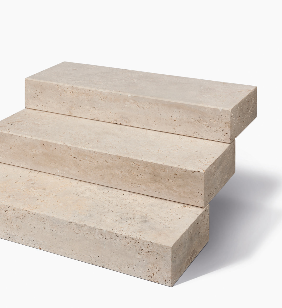 Naturstein Blockstufen VANILLA ROMANA®- Travertin creme-beige
