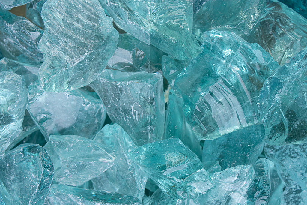 Glas Türkis Steinschlag / Schotter