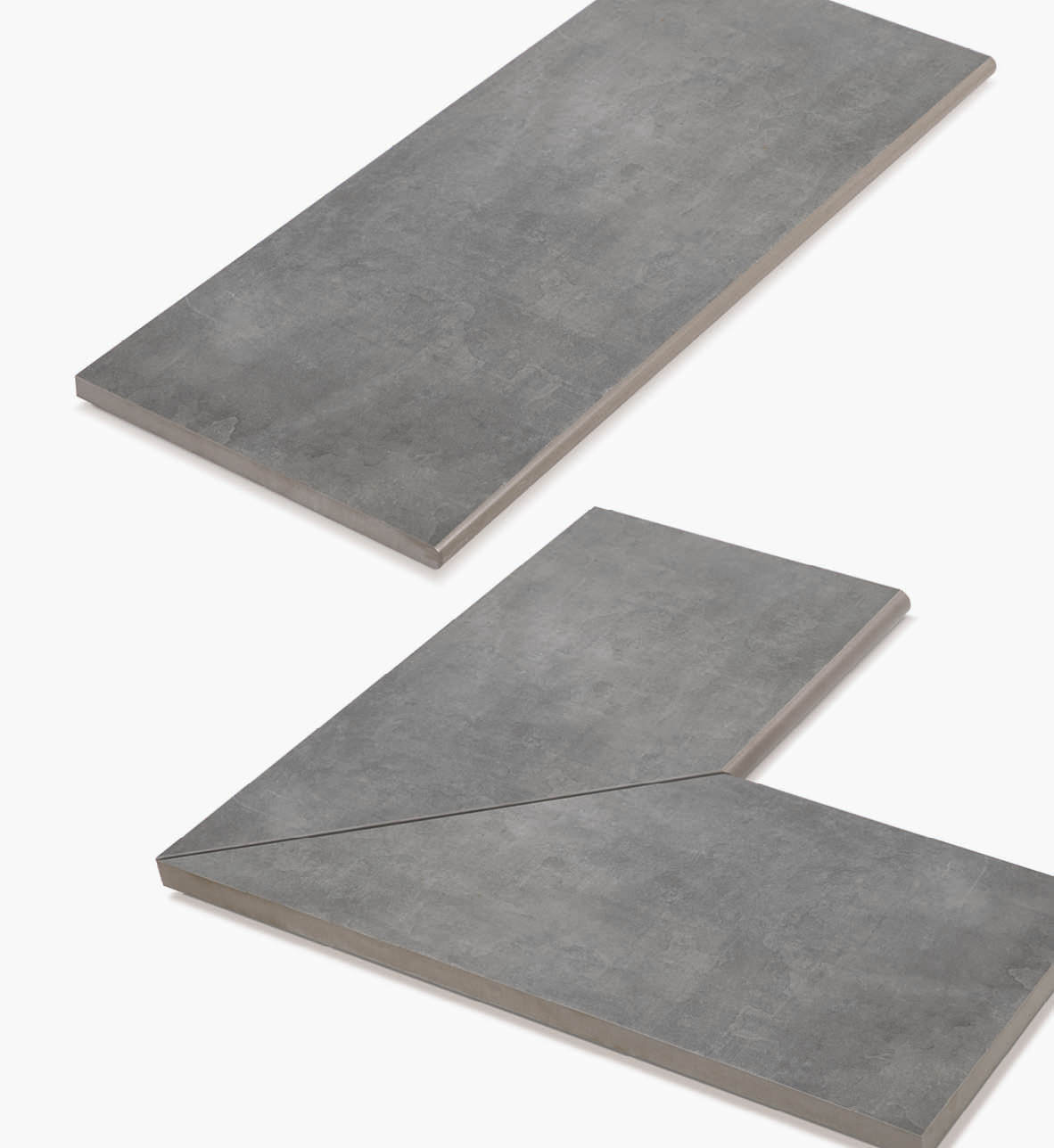 Feinsteinzeug  Poolplatten-/ecken BETONOPTIK DUNKELGRAU 3 cm