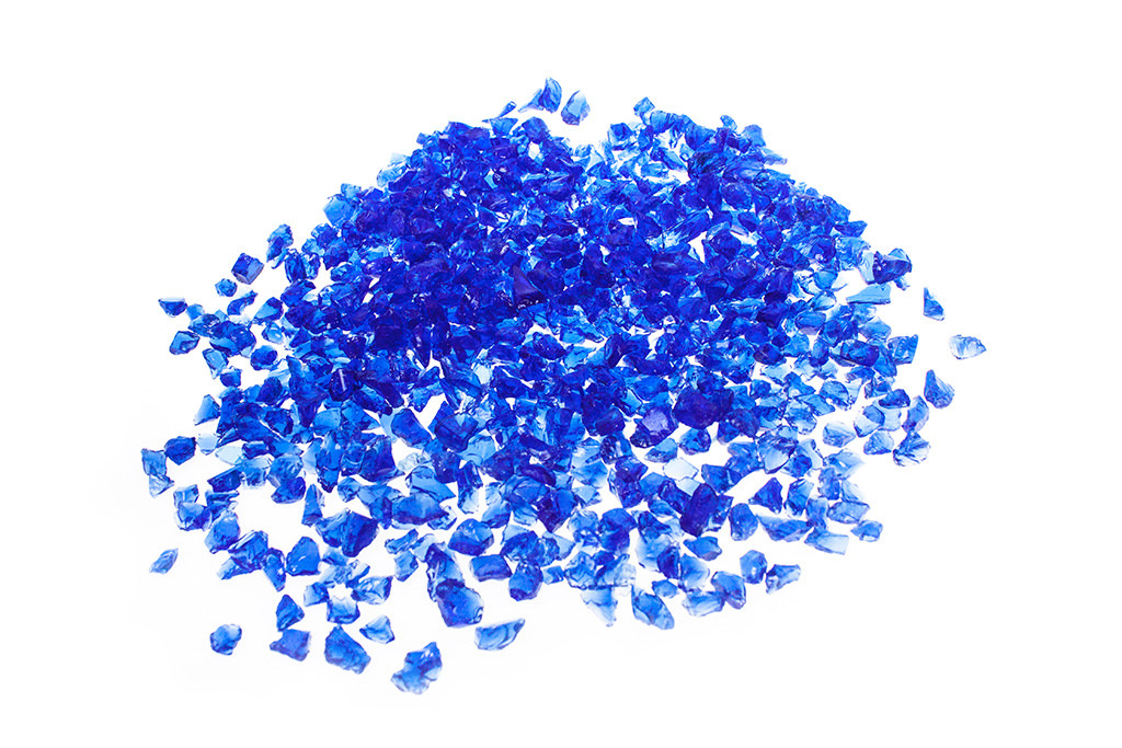 Glassplitt Dunkelblau