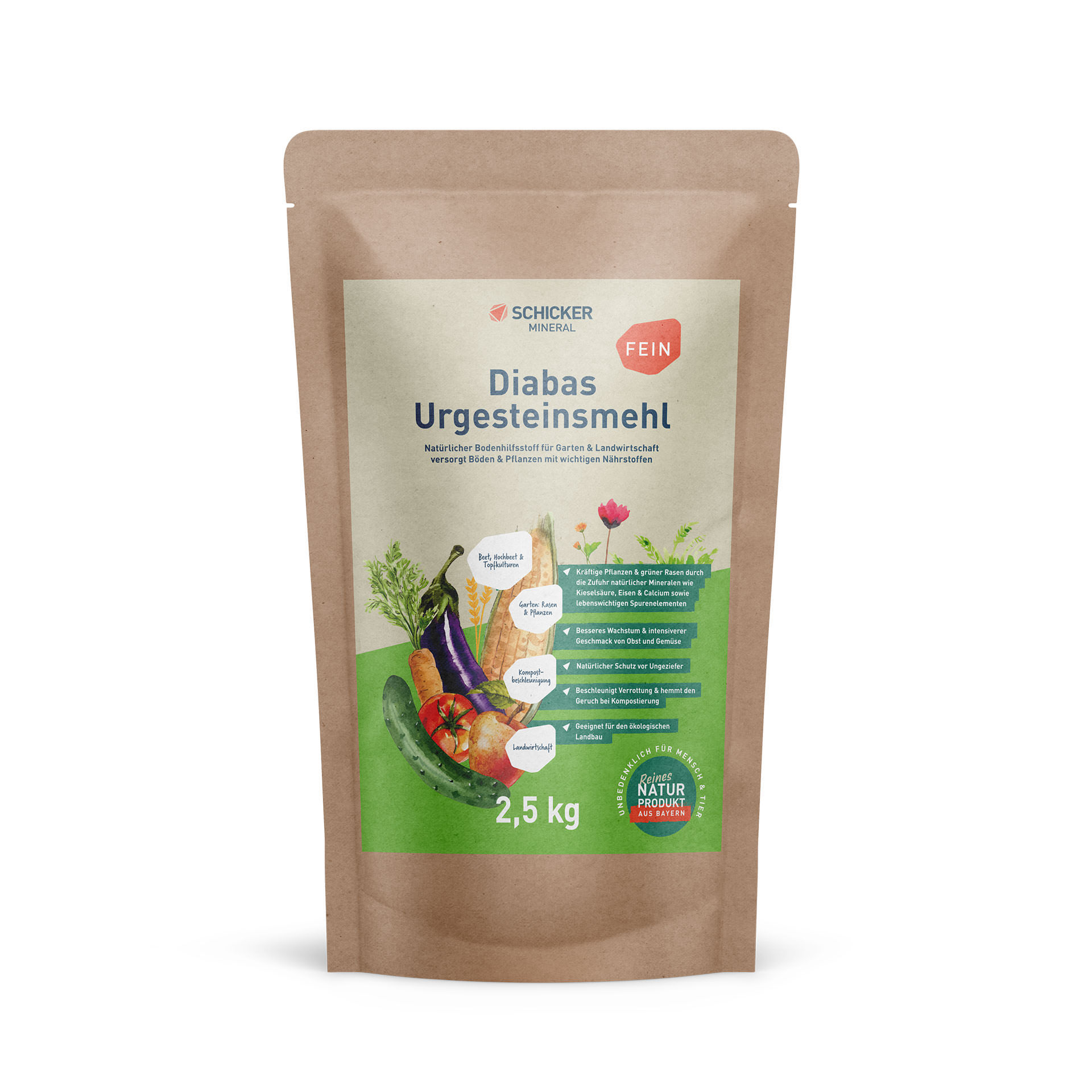Diabas Urgesteinsmehl fein