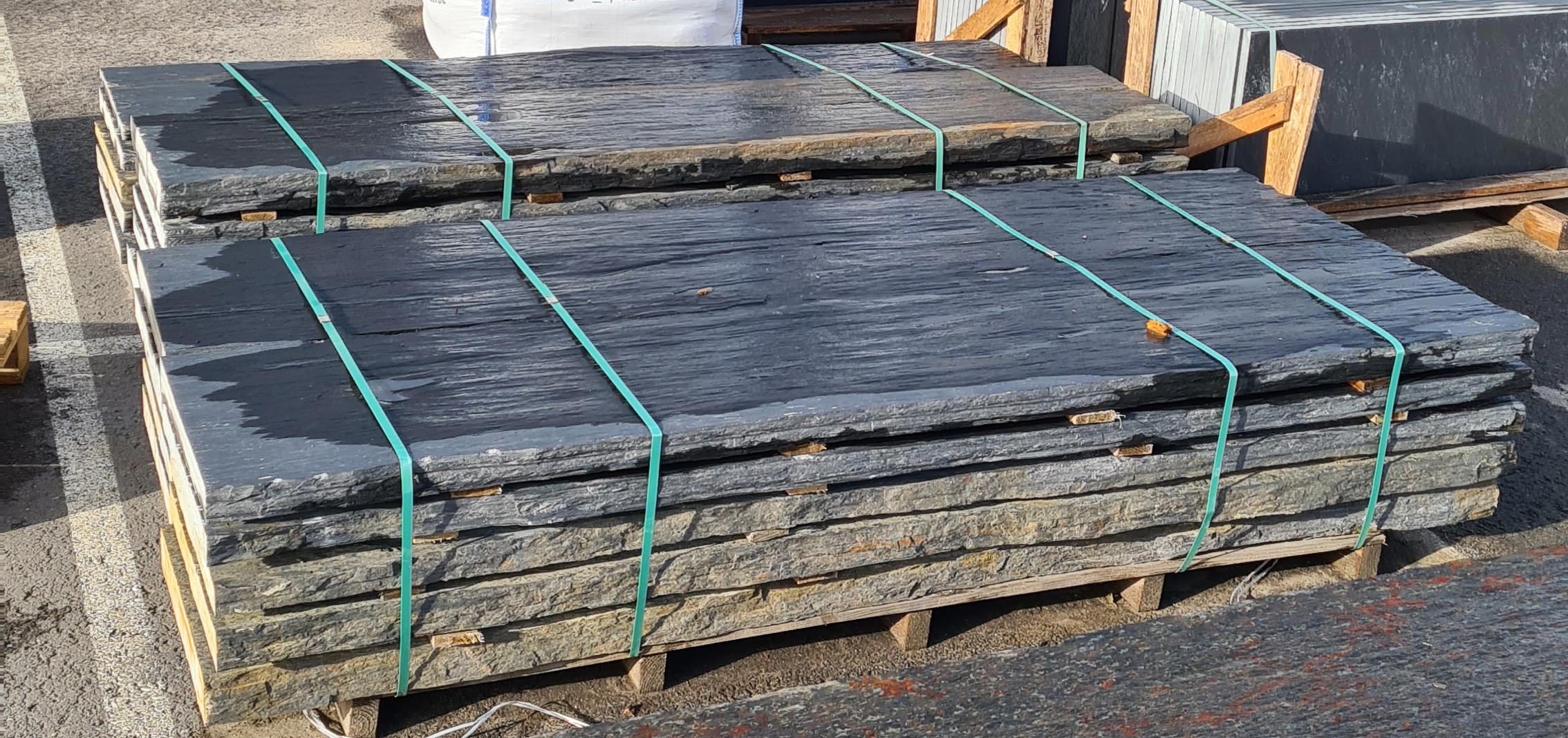 Sichtschutzplatten Schiefer 2,50 x 0,50 m / 2-seitig gesägt
