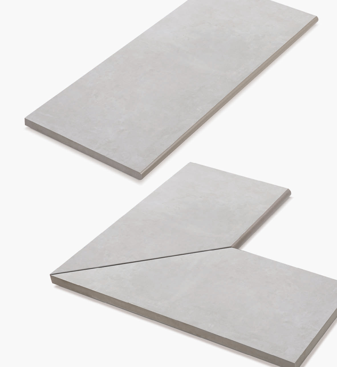 Feinsteinzeug  Poolplatten-/ecken BETONOPTIK HELLGRAU 3 cm