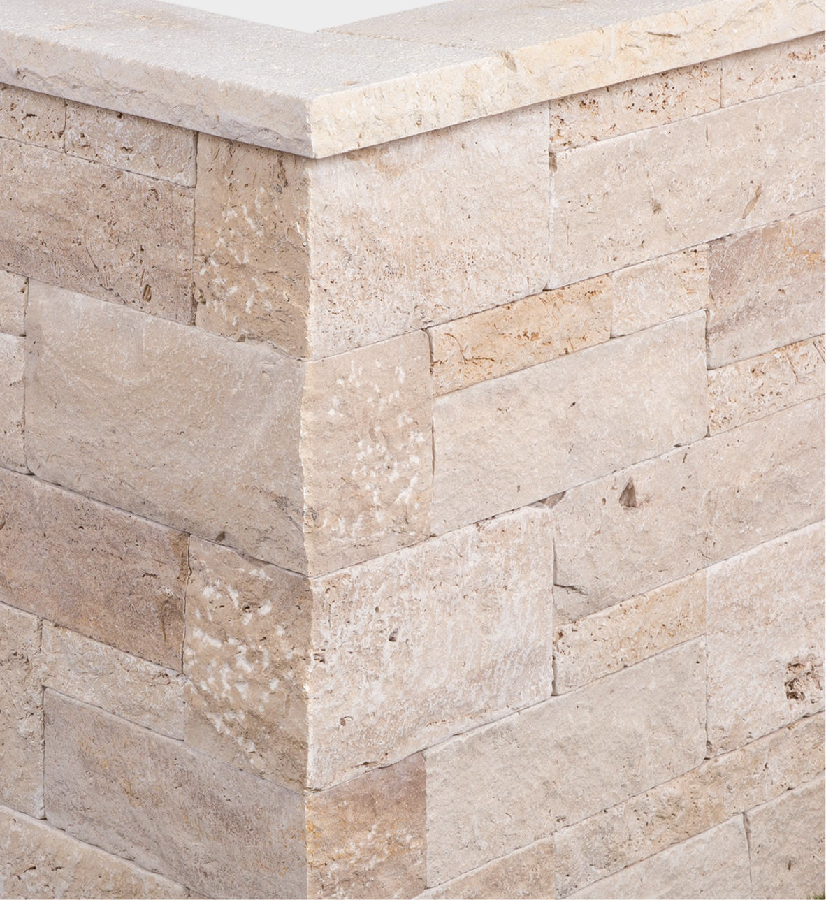 Naturstein Schlossmauersteine VANILLA ROMANA® Travertin / creme-beige