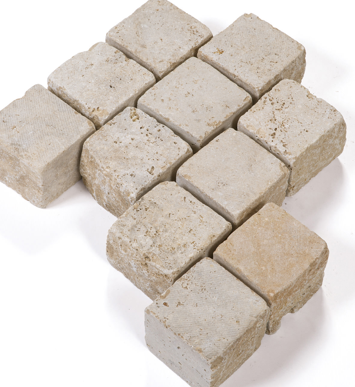 Naturstein Pflastersteine TOLEDO -antik- TRAVERTIN braun-beige