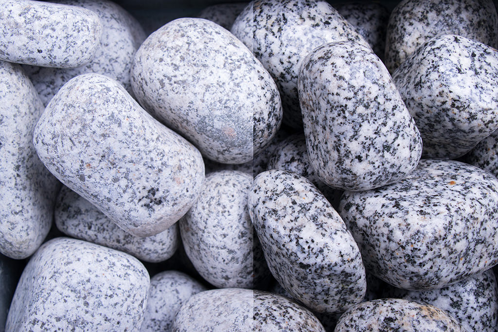 Gletscherkies Granit getrommelt