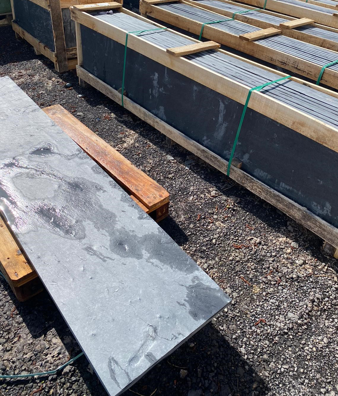 Sichtschutzplatten Schiefer 2,30 x 0,50 m / 4-seitig gesägt