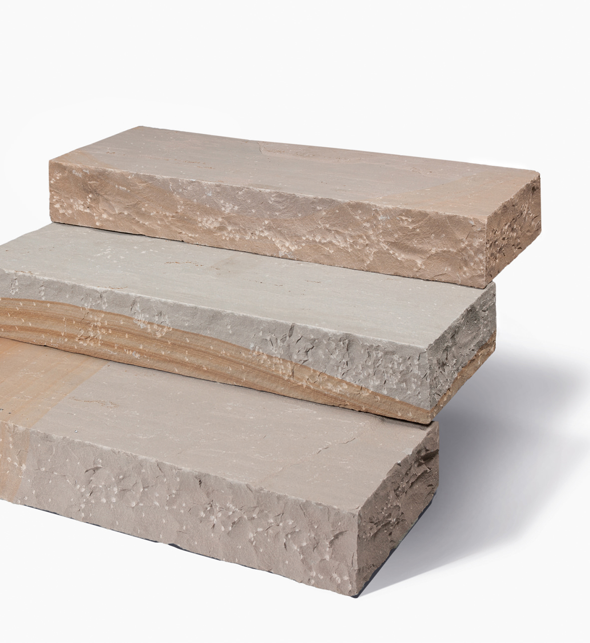 Naturstein Blockstufen BOLERO- Sandstein beige-sand-grau-braun